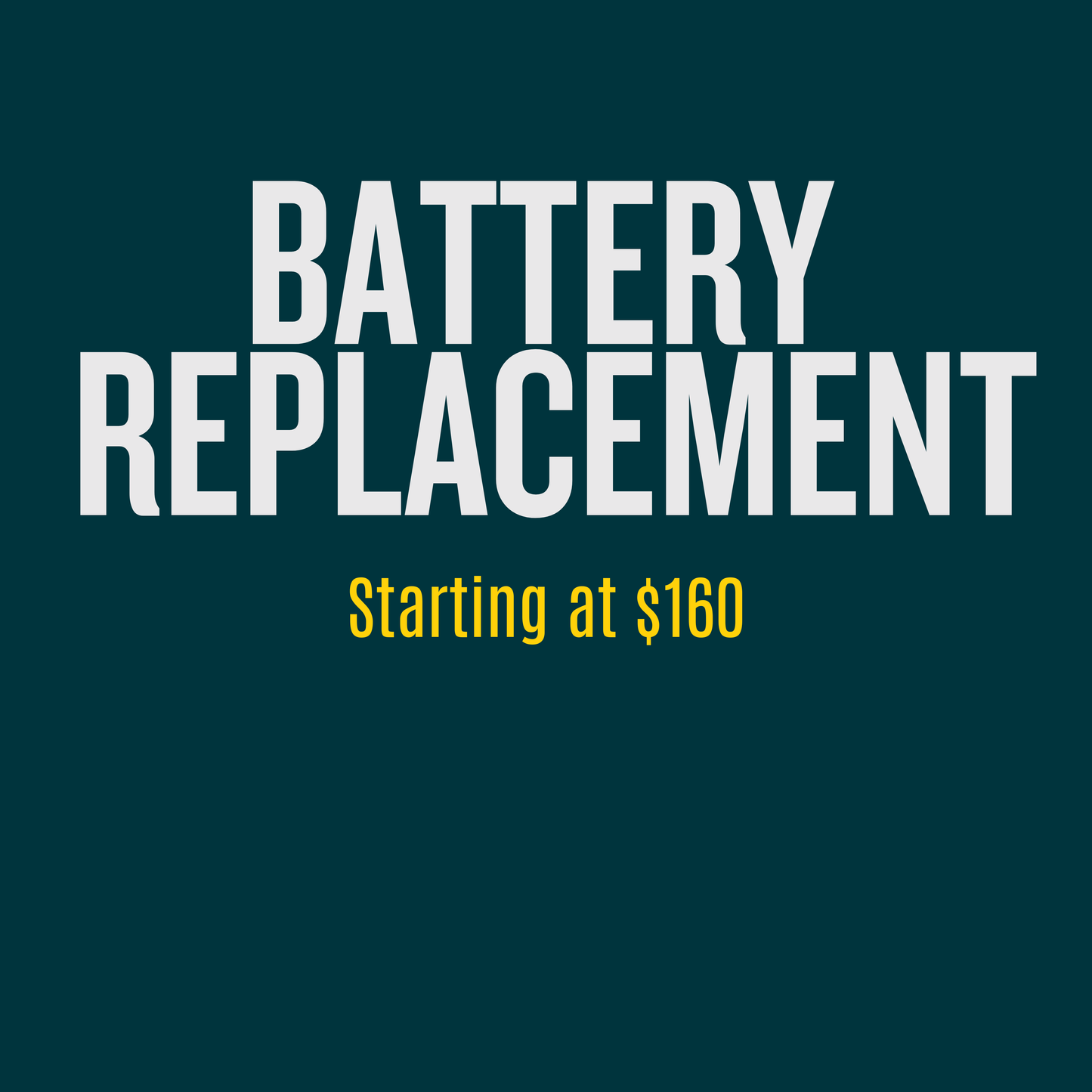 🔋 Battery Replacement – Starting at $160 (includes installation)